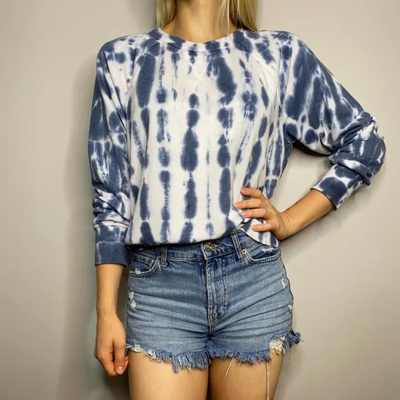 Lou&Grey Blue and White Tie-dye Crew Neck. - Picture 2 of 6